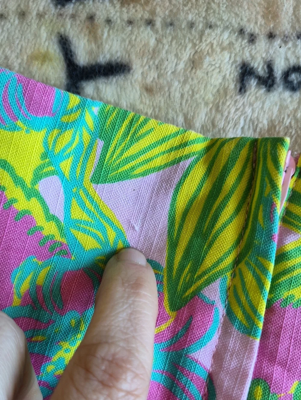Lilly Pulitzer Originals Koala Print Skirt Size 12 Pink Green Lace Trim